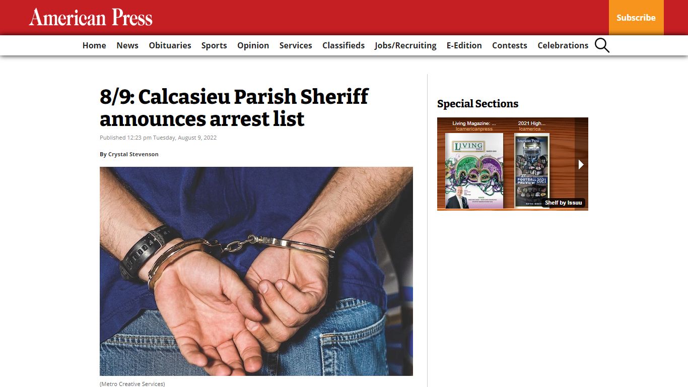 8/9: Calcasieu Parish Sheriff announces arrest list